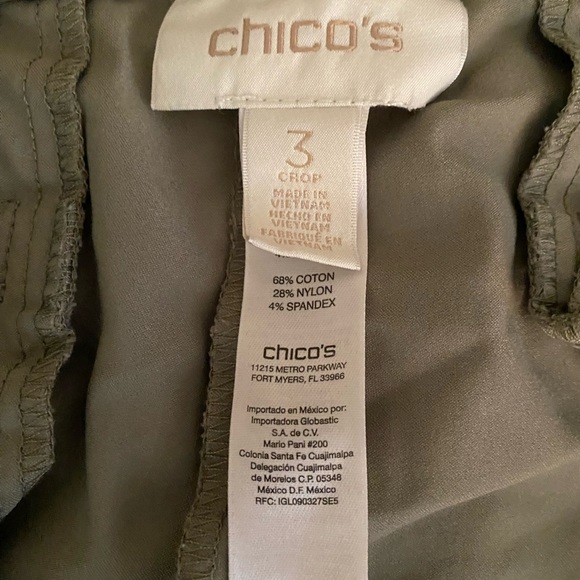 Army green Chico’s crop cargo style pants - Picture 2 of 6